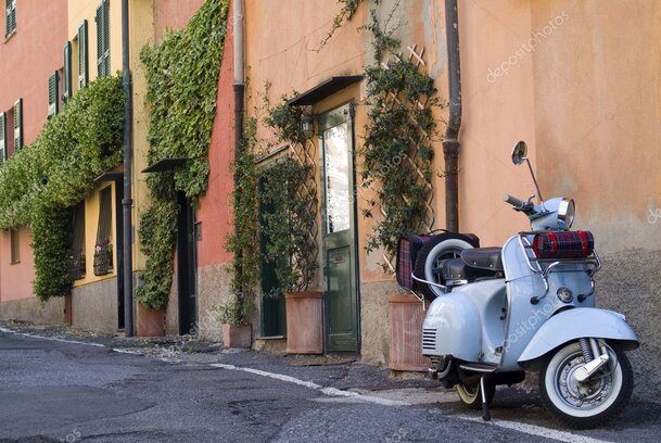 Scooter in movimento tra il traffico urbano di Genova